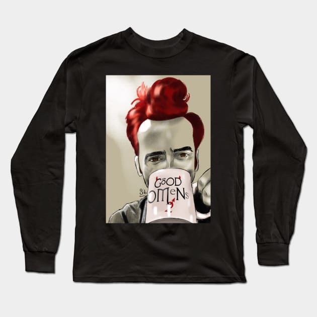 David Tennant portrait Long Sleeve T-Shirt by AC Salva